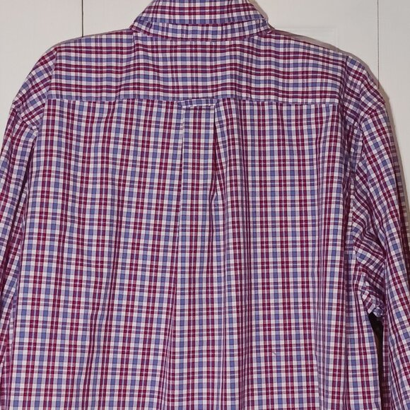 Nautica A Bit Trimmer Red/White/Blue Plaid Button-up Shirt Size XXL - Picture 4 of 8